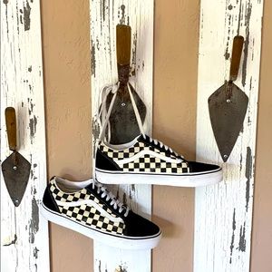 Black and white checkered Vans